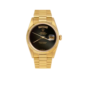 Presidential Rolex Day-Date 18038 Watch 36mm Black Onyx Dial 18K Yellow Gold