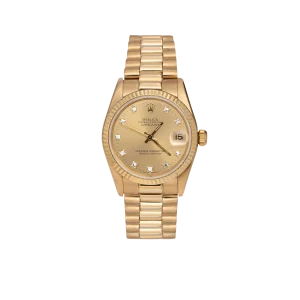 Presidential Rolex Datejust 68278 Fluted Bezel Watch 31mm Diamond Dial