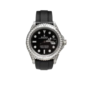 Rolex Yacht-Master 42mm White Gold and Diamond-Set / Black / Oysterflex