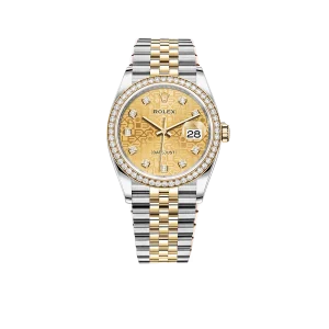 Rolex Datejust 36mm Champagne Jubilee Diamond Dial Watch 116243