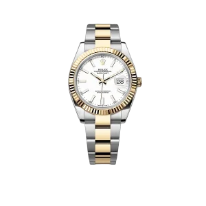Rolex Datejust 41mm White Dial, Yellow Roleso 126333-0015