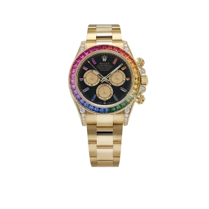 Rolex Daytona 126598RBOW 40mm 'Rainbow' Yellow Gold Black Dial Sapphire Bezel