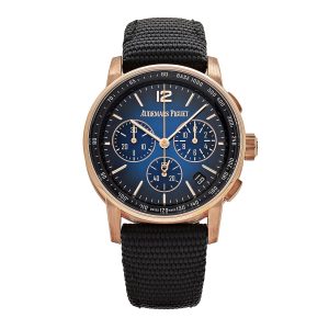 Audemars Piguet Code 11.59 26393OR.OO.A002KB.03 Selfwinding Chronograph Rose Gold Blue Dial