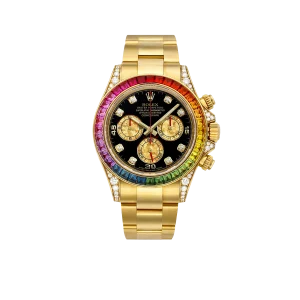 Rolex Daytona 116598RBOW 'Rainbow' Yellow Gold Black Diamond Dial Sapphire Bezel