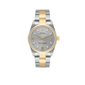 Rolex Oyster Perpetual 34mm Steel Yellow Gold Slate Dial Mens Watch 14203