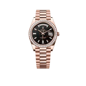 Rolex Day-Date 40 228345RBR Rose Gold Eisenkiesel Diamond Dial Diamond Bezel