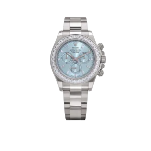 Rolex Daytona 126576TBR Platinum Ice Blue Diamond Dial Diamond Bezel