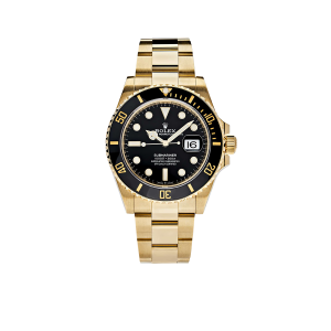Rolex Submariner 41mm Yellow Gold Black Dial Bezel Mens Watch 126618