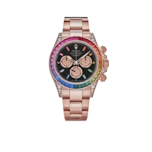 Rolex Daytona 116595RBOW ‘Rainbow’ Rose Gold Black Dial Sapphire Bezel