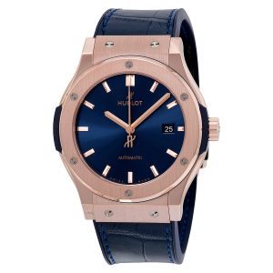 Classic Fusion Automatic Blue Sunray Dial 18kt Rose Gold Men's Watch