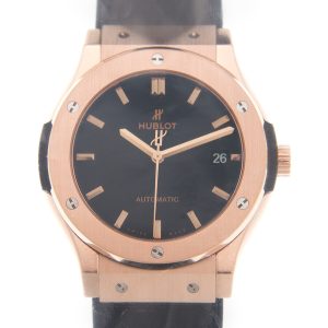 Classic Fusion Black Dial Automatic Men's 18 Carat Rose Gold Watch