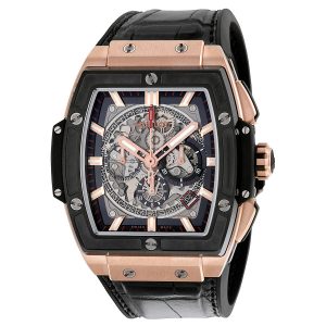 Spirit Of Big Bang Square Automatic Skeleton Dial Black Rubber Band Men's Watch