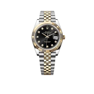 Rolex Datejust 41mm Stainless Steel Yellow Gold Black Diamond Dial Jubilee 126333-006