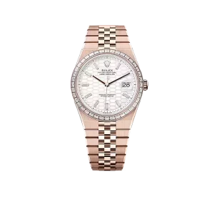 Rolex Land-Dweller Oyster 40mm Everosegold & Diamonds Intense White Honeycomb Motif Dial  127385TBR-0003