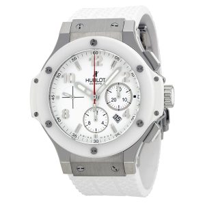 Big Bang St. Moritz Chronograph White Dial White Rubber Unisex Watch