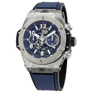 Big Bang Unico Chronograph Mat Blue Skeleton Dial Men's Watch
