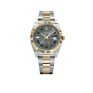 Rolex Datejust 41mm Yellow Gold Stainless Steel Wimbledon Slate Dial Oyster 126333
