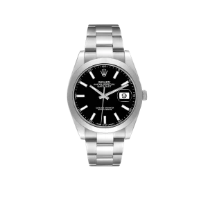 Rolex Datejust 41mm Black Dial Smooth Bezel Steel Mens Watch 126300