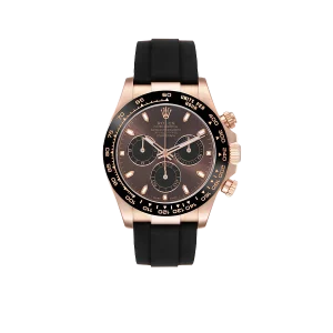 Rolex Daytona 40mm Rose Gold Oysterflex Chocolate Dial Mens Watch 116515