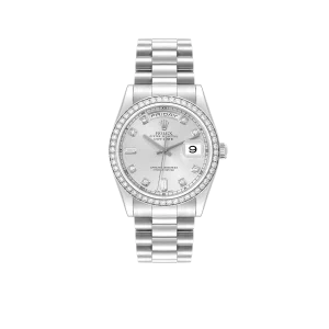 Rolex President Day-Date 36mm Platinum Diamond Mens Watch 118346