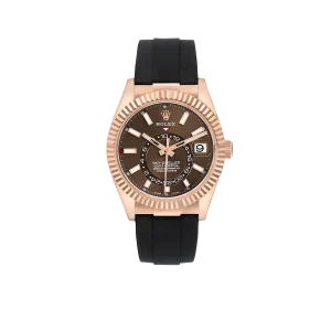 Rolex Sky-Dweller 42mm Rose Gold Chocolate Brown Dial Mens Watch 326235