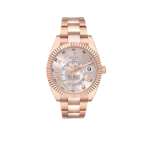 Rolex Sky-Dweller 42mm  Rose Gold Sundust Dial Mens Watch 326935