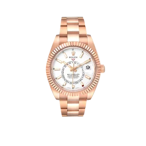 Rolex Sky-Dweller 42mm  Rose Gold White Dial Mens Watch 326935
